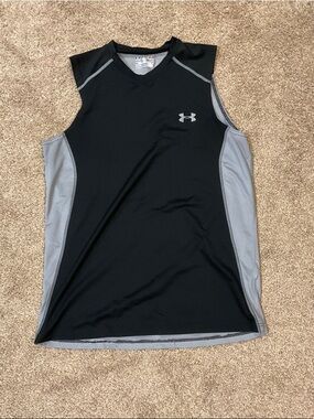 Under Armour Black & Gray Performance Sleeveless Tank